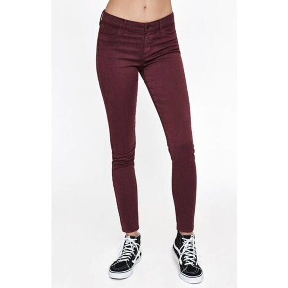 PACSUN Syrah Dreamy Jeggings Size 24 Burgundy Wine Denim Stretch Skinny - Picture 1 of 9